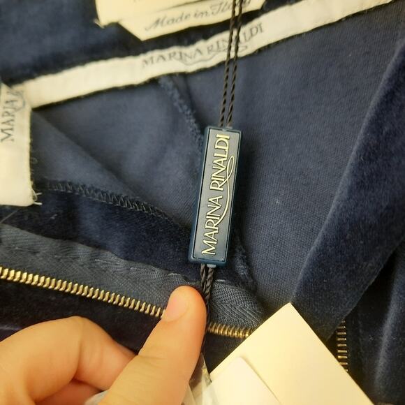 Marina Rinaldi Chump velvet velour trouser pants Made in Italy size 10 NWT - Picture 4 of 16